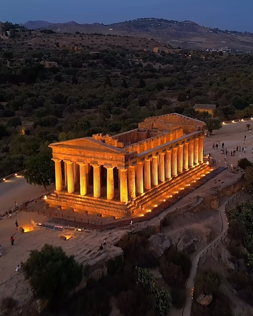 Temple of Concordia at dusk, Agrigento